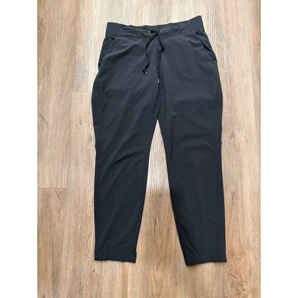 Athleta Brooklyn Ankle Pants Black Tapered Stretch Travel Trousers Size 6